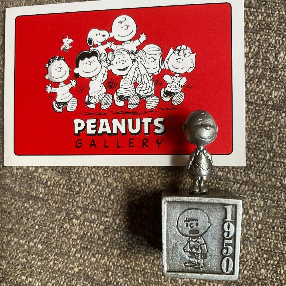 HALLMARK Peanuts Gallery CHARLIE BROWN Five Decades METAL Figurine ORIGINAL BOX